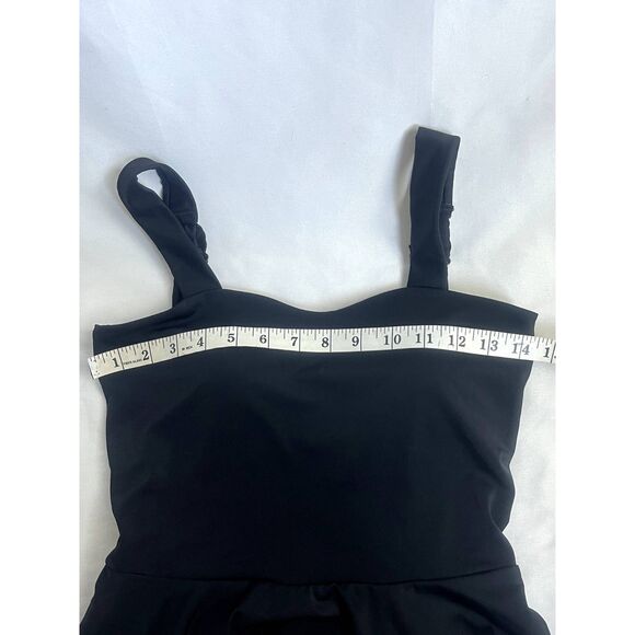 Kiava Black Tankini Swim Top Size S Babydoll Ruffle Girly Classic Cute Classy - Picture 9 of 10